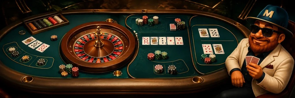 Gry stołowe w Magic365 – ruletka, blackjack, poker i baccarat
